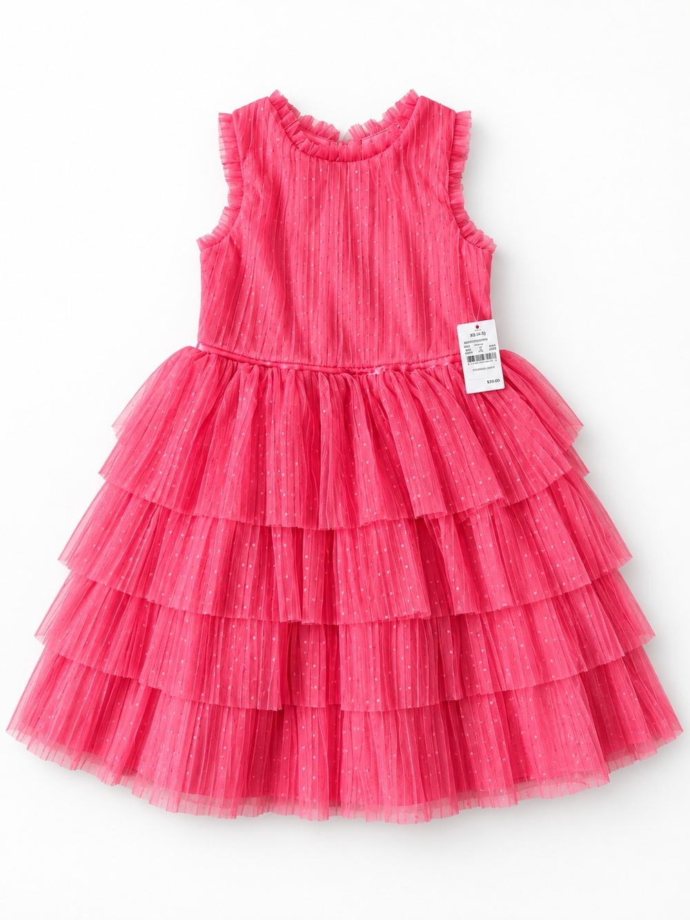 Girls Hot Pink Tiered Tulle Party Dress